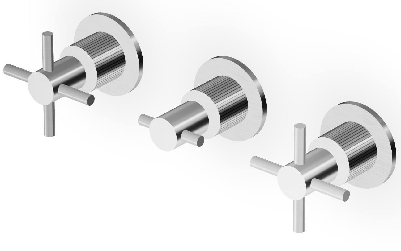 Zucchetti Helm bateria umywalkowa podtynkowa stal nierdzewna szczotkowana/radełkowanie pionowe ZHM695.XG2