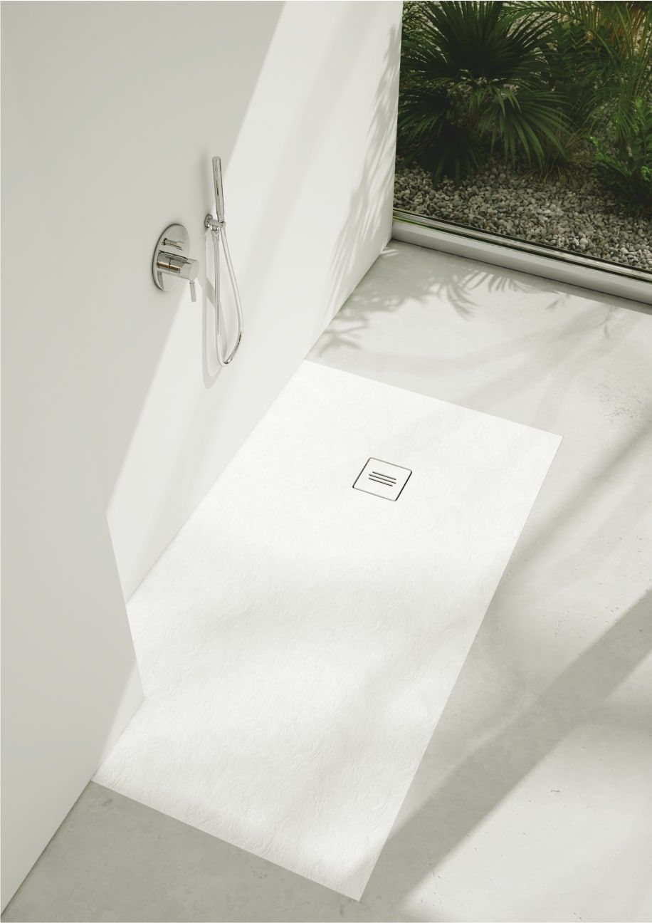 Schedline Protos brodzik 90x160 cm prostokątny biały kamień 3SP.P1P-90180/B/ST-M1/B/ST