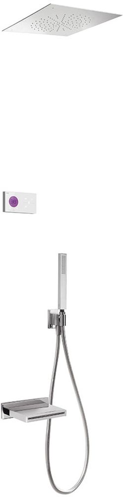 Tres Shower Technology zestaw prysznicowy podtynkowy termostatyczny z deszczownicą chrom/biały 092.863.15