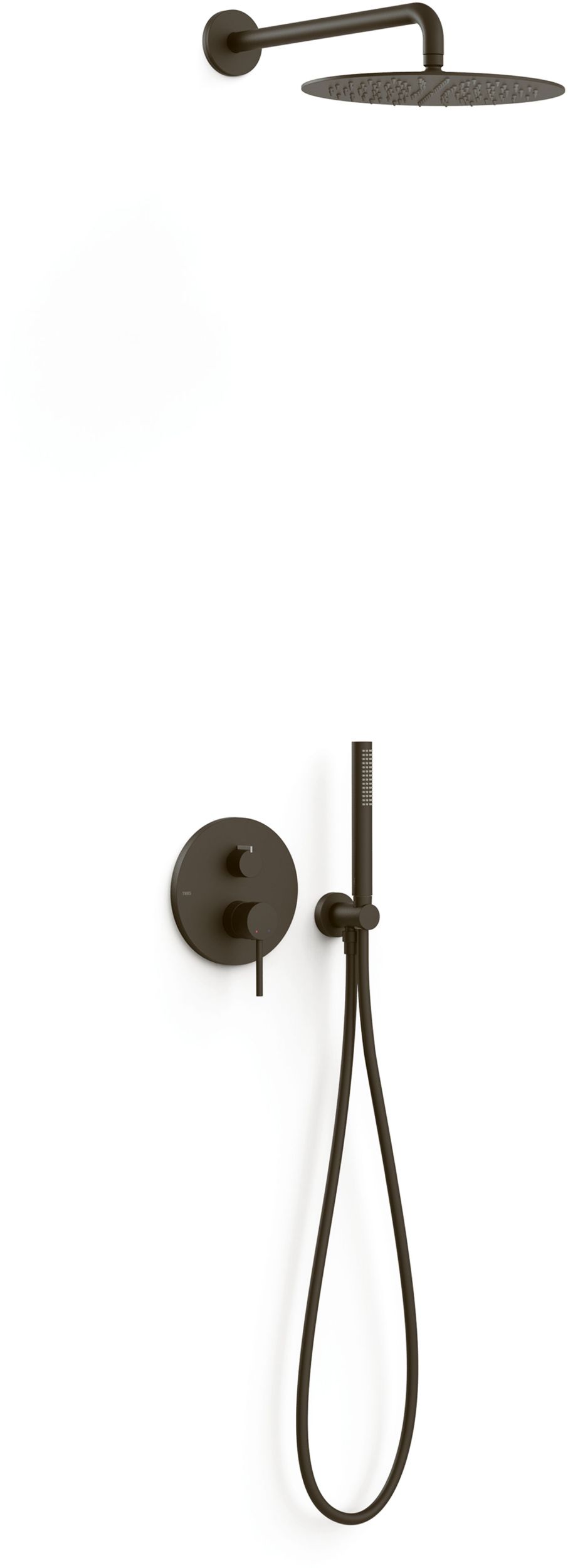 Tres Study Exclusive zestaw prysznicowy podtynkowy czarny brąz 26228004KMB