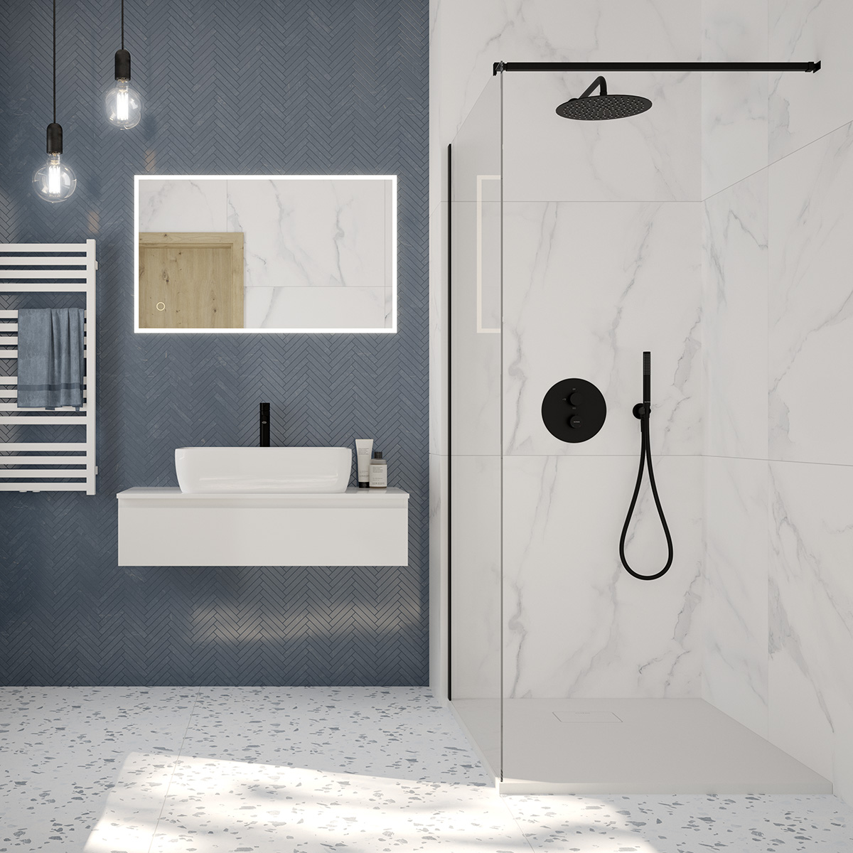 Oltens Nordlis lustro 60x100 cm prostokątne z oświetleniem od tyłu z matą grzewczą 64111000 - Wysyłka w 24h