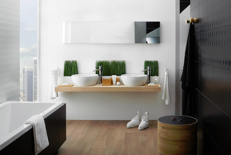 Paradyż Modul płytka ścienna 30x60 cm motyw C STR biała