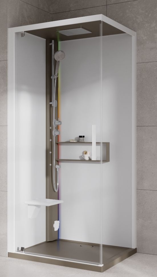 Novellini Glax 2 2.0 G+F kabina z hydromasażem 80 cm kwadratowa lewa parowa z brodzikiem corda G22GF89ST5-1TU