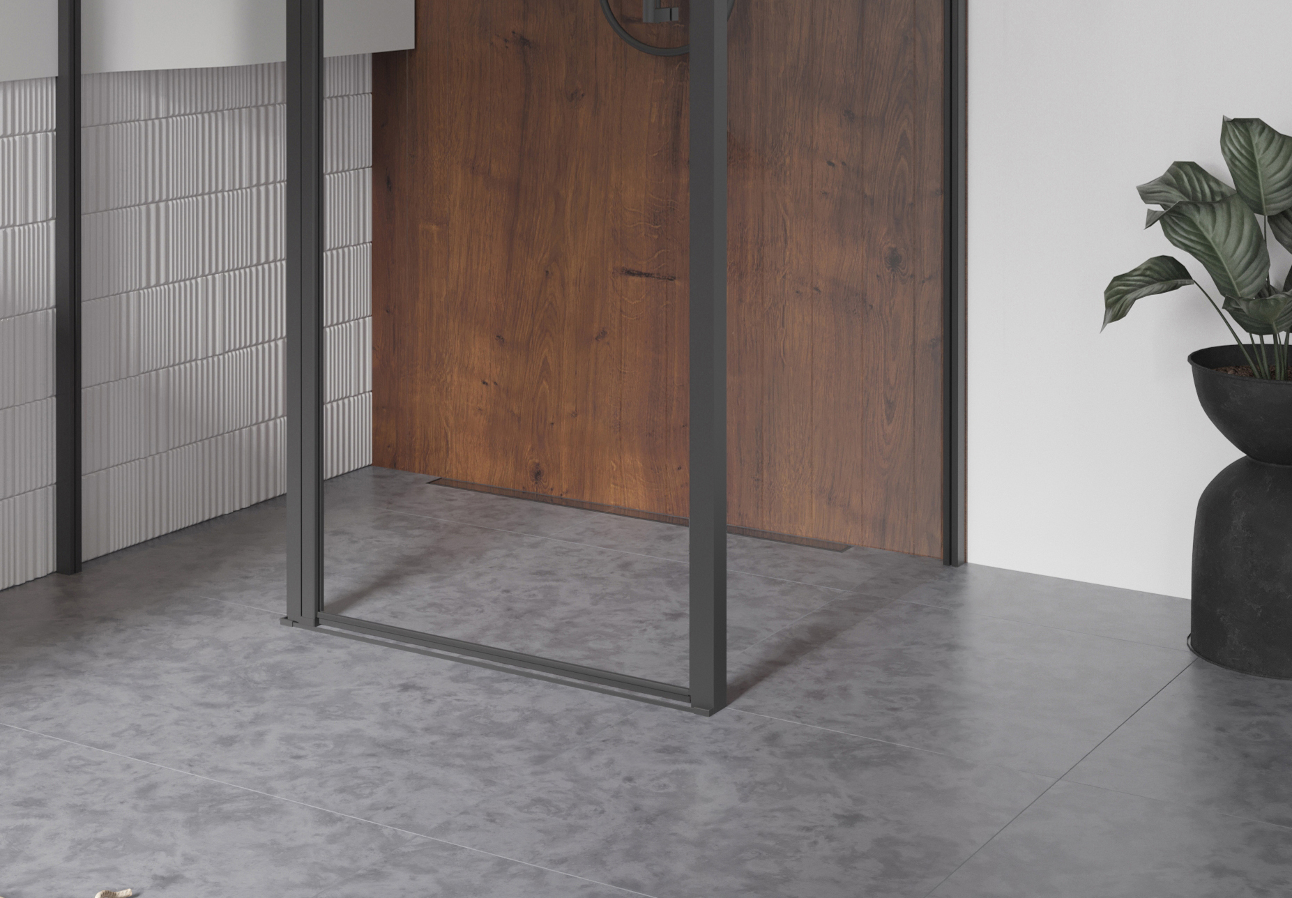 Besco Virgo Next Black odpływ prysznicowy liniowy 80 cm czarne szkło hartowane OL-80-VNB