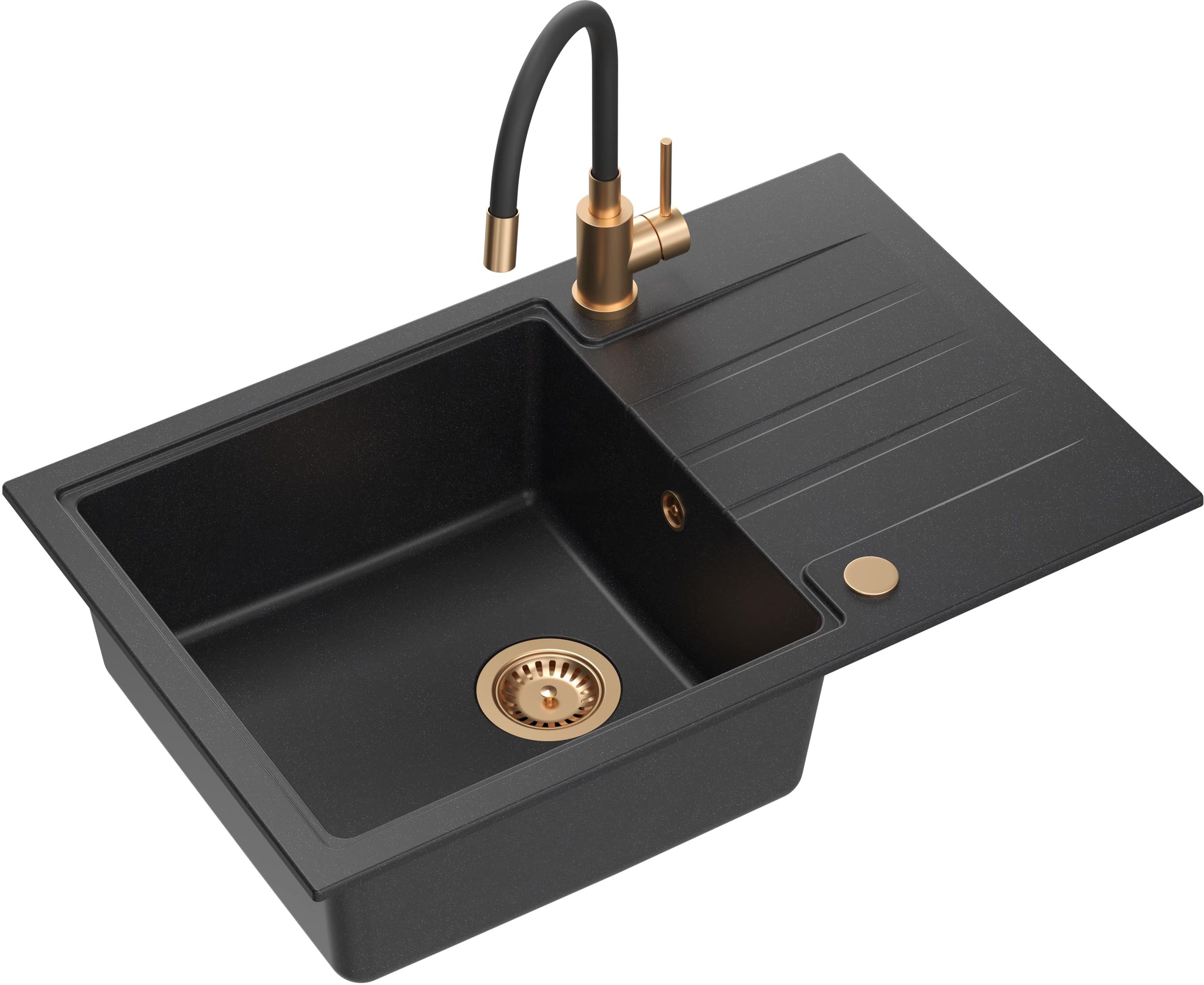 Quadron Peter zlewozmywak z baterią czarny/miedziany HCQP7850CZK_3323503PVDC1
