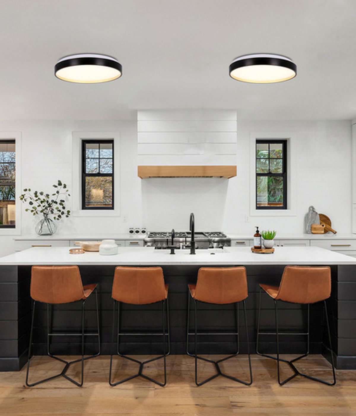 Candellux Florida plafon 1x18W LED biały/czarny/złoty 13-11299