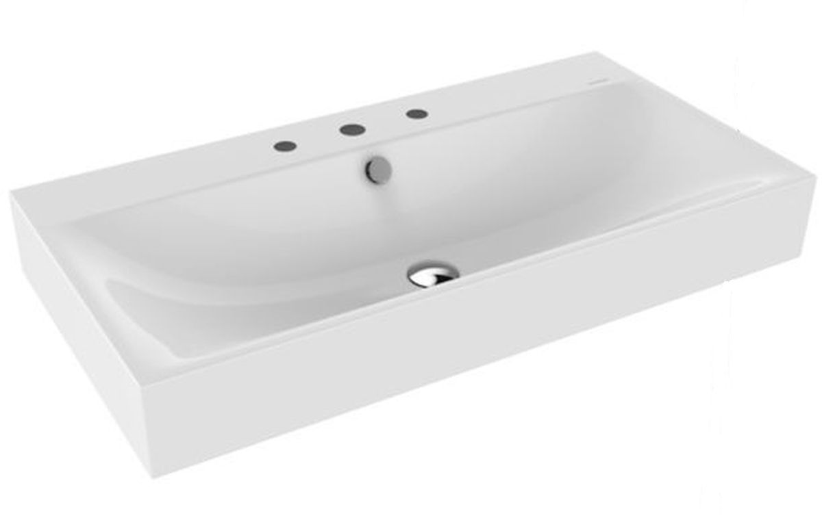 Kaldewei Silenio umywalka 90x46 cm ścienna prostokątna model 3045 biała 904406033001