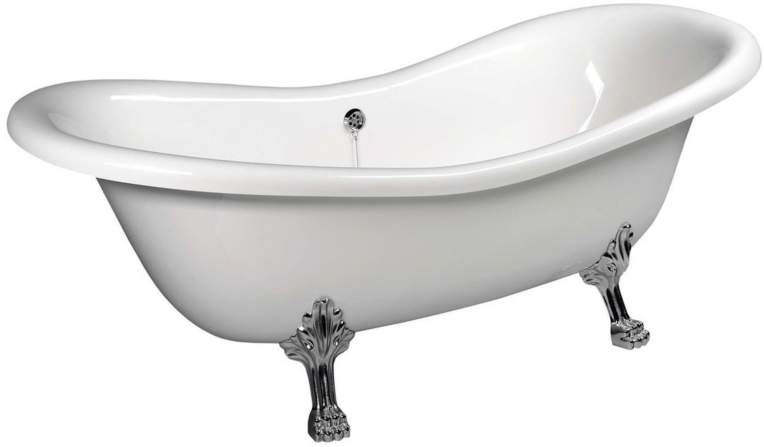 Polysan Charleston wanna wolnostojąca 188x80 cm owalna biała z łapami chrom 38122
