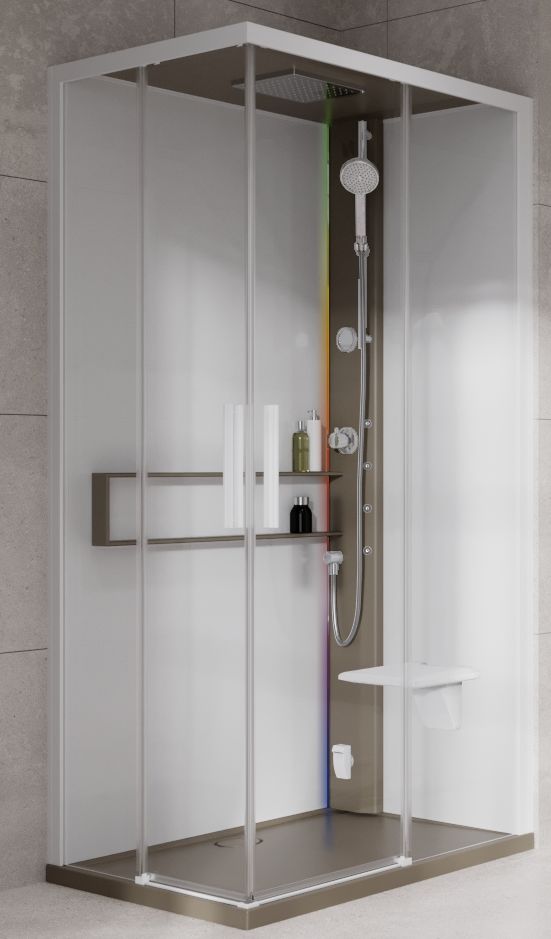 Novellini Glax 2 2.0 A kabina z hydromasażem 100x70 cm prawa parowa z brodzikiem corda G22A197DM5-1TU