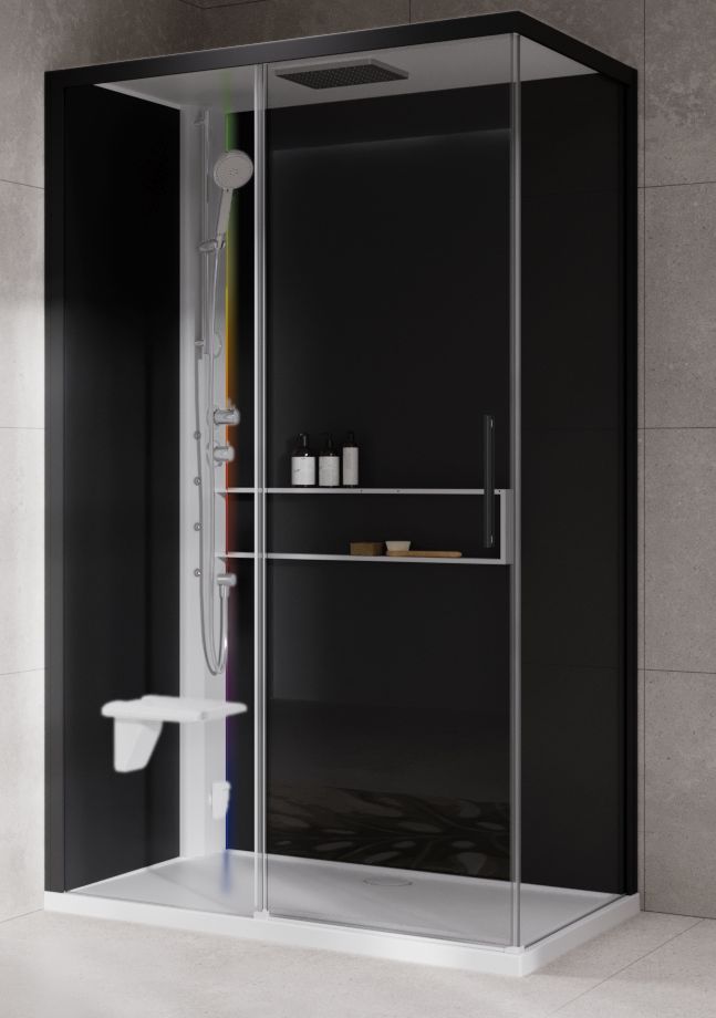 Novellini Glax 2 2.0 2P kabina z hydromasażem 120x90 cm parowa z brodzikiem lewa biała G222P290ST5-1UH