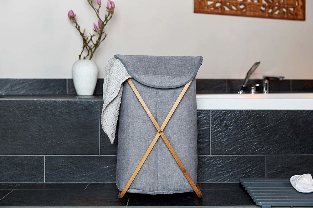 Wenko Bahari kosz na pranie składany szary/brązowy 62211100