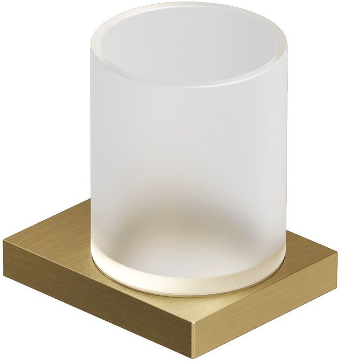 Kludi Vela C kubek do mycia zębów złoty szczotkowany-biały mat 31975N0