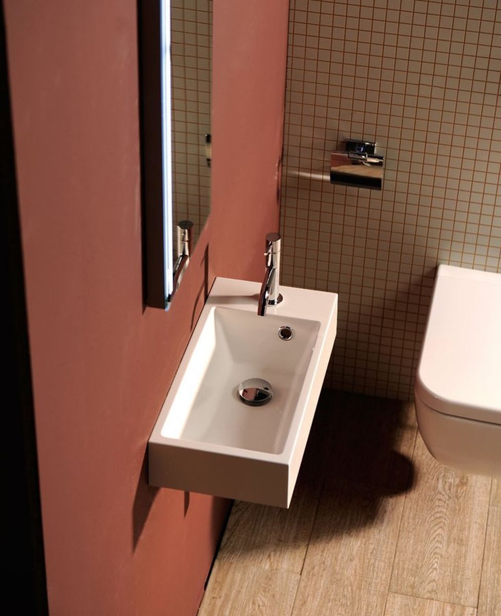 Sapho Ariana umywalka 50x25 cm ścienna prostokątna prawa biała SM016