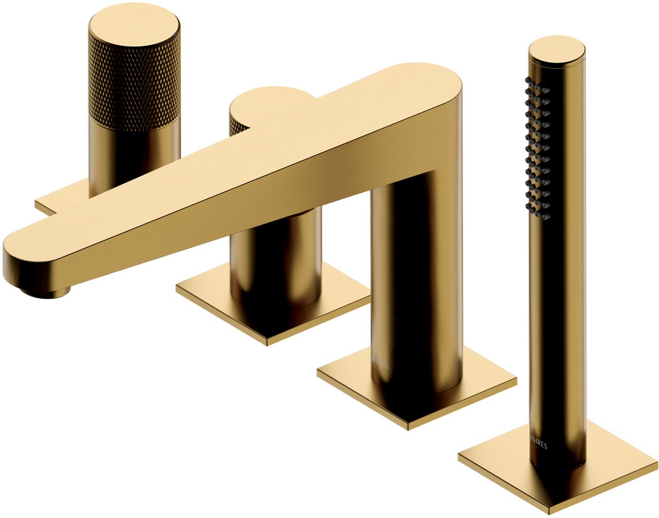 Omnires Contour bateria wannowo-prysznicowa nawannowa złoty szczotkowany CT8032GLB