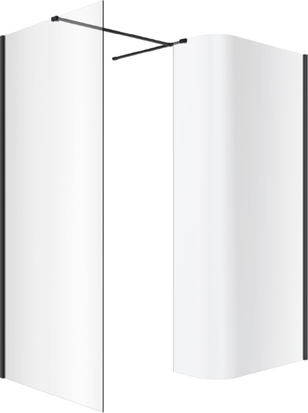 Excellent Vidoq kabina prysznicowa Walk-In 120x83 cm złoty połysk/szkło przezroczyste czarny mat/szkło przezroczyste ...