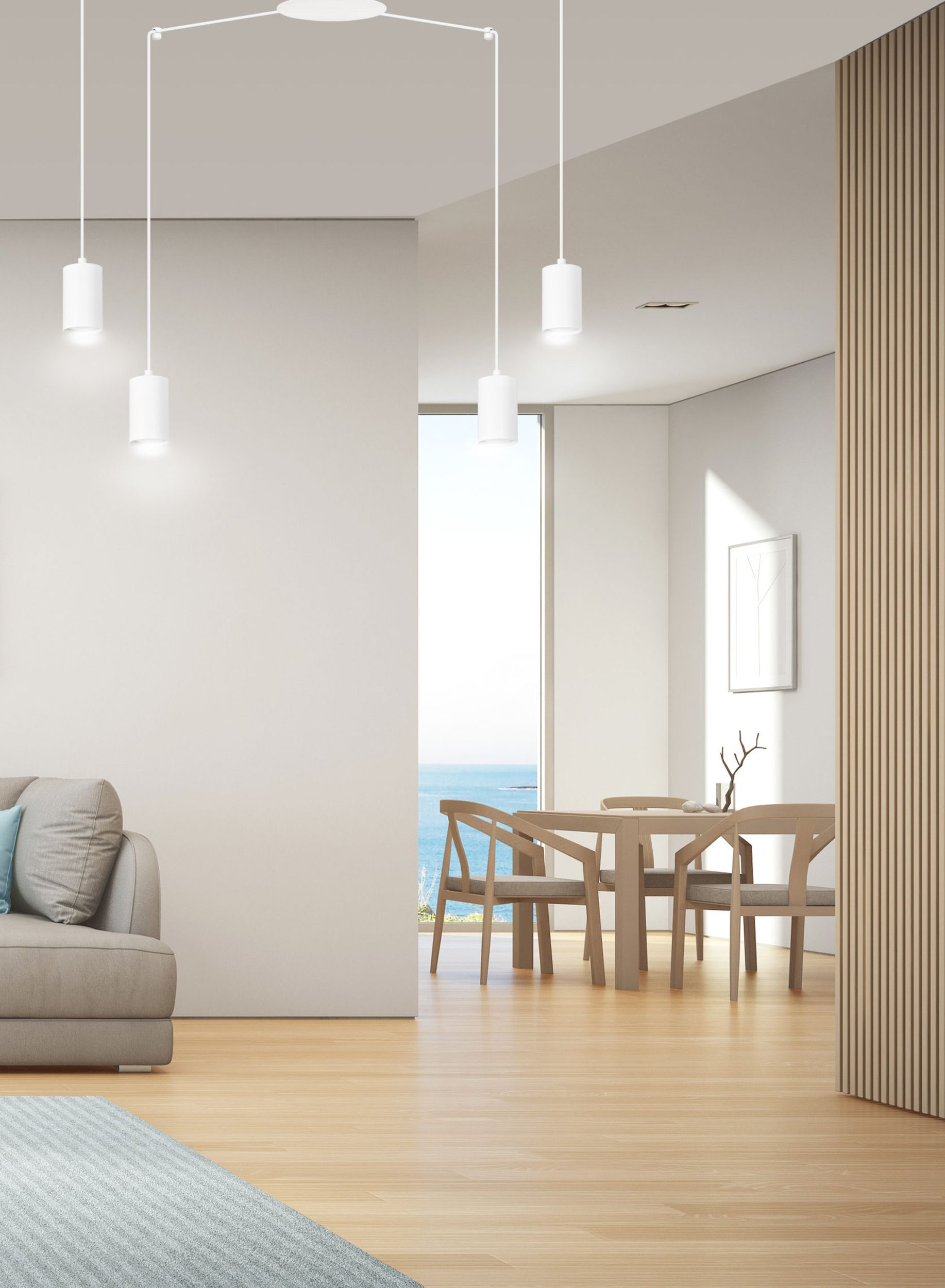 Emibig Traker lampa wisząca 4x8 W biała 525/4