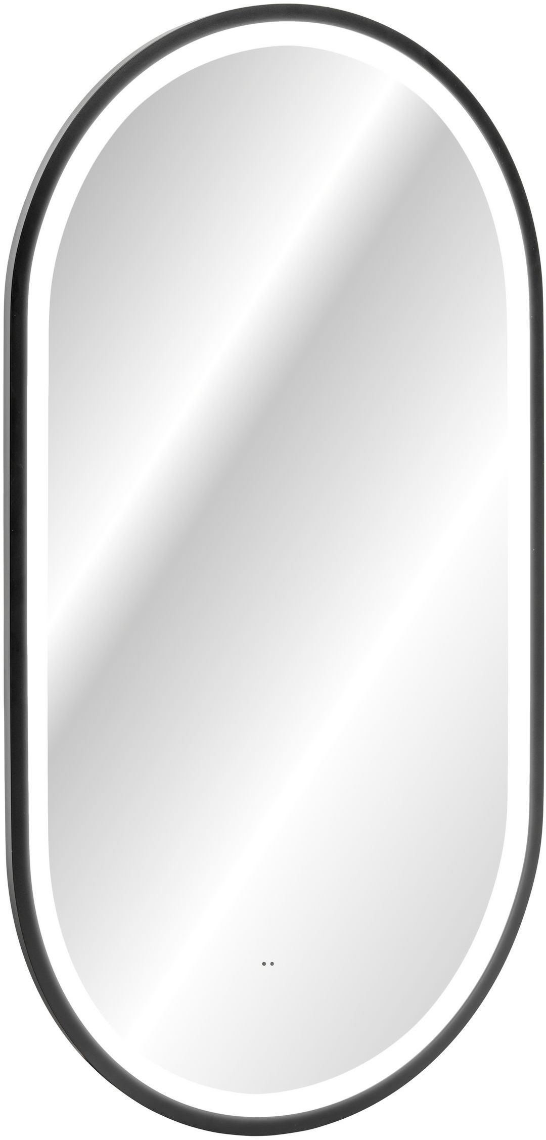 Comad Apollo 2 lustro 50x90 cm owalne z oświetleniem czarny LUSTRO LED CZARNE APOLLO 2 900X500