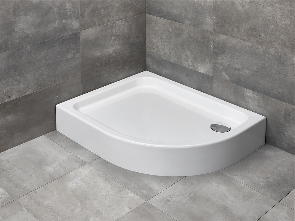 Radaway Laros E Compact brodzik 100x80 cm półokrągły lewy biały SLE81017-01L