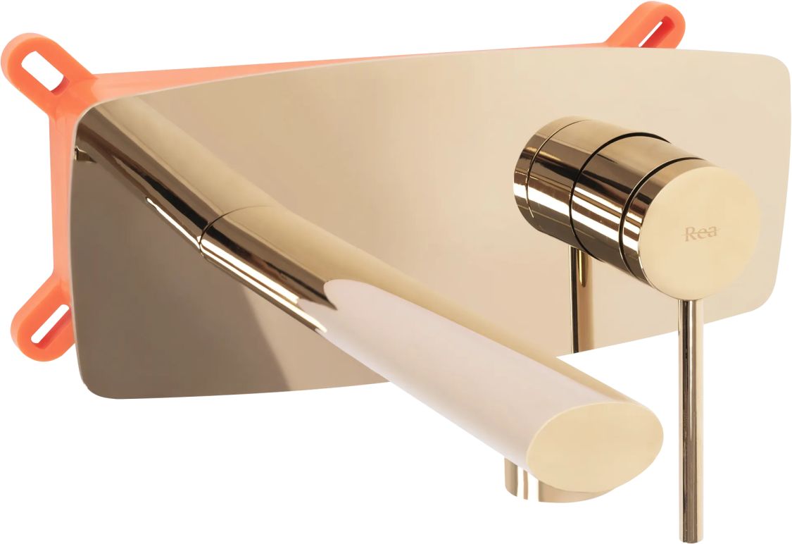 Rea Oval bateria umywalkowa podtynkowa jasnozłoty REA-B5125