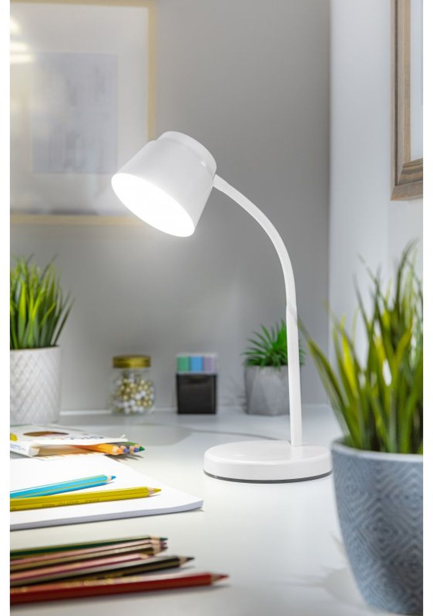 GTV Helin lampa biurkowa 1x6 W biała LB-HEL6W-00-DEC