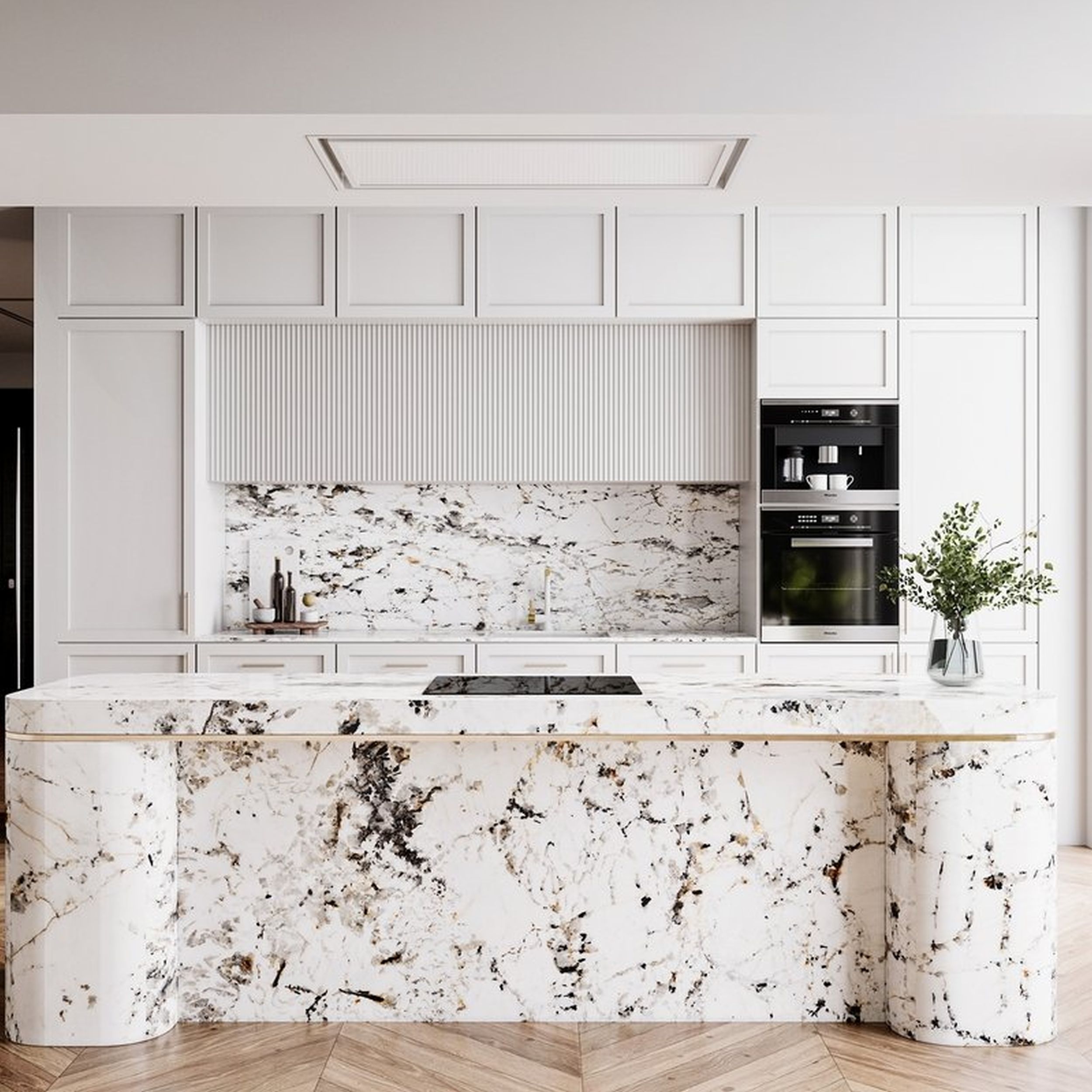 Globalo Design Flario okap kuchenny 120 cm podszafkowy biały FLARIO_LIGHT_120_1_WHITE