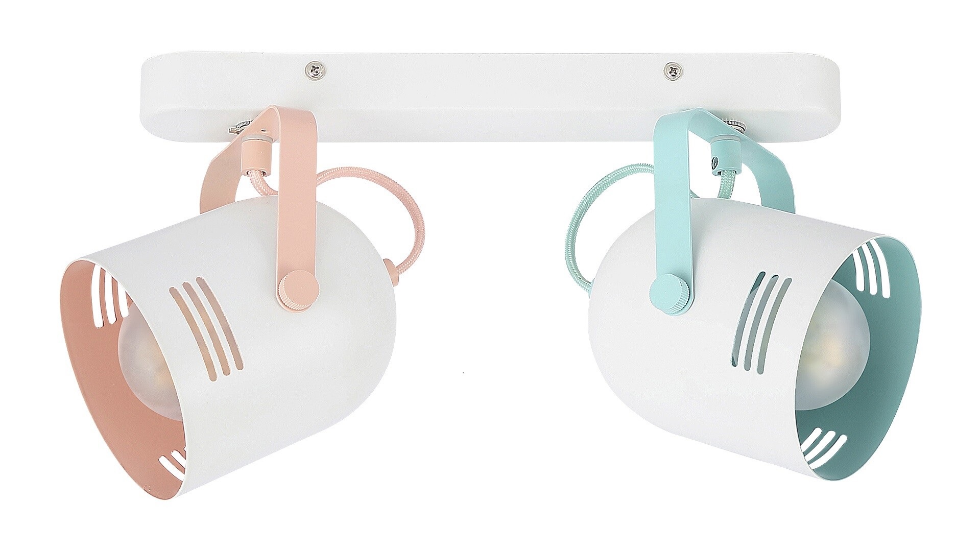 Rabalux Minuet lampa podsufitowa 2x40W biała/miętowa/różowa7013