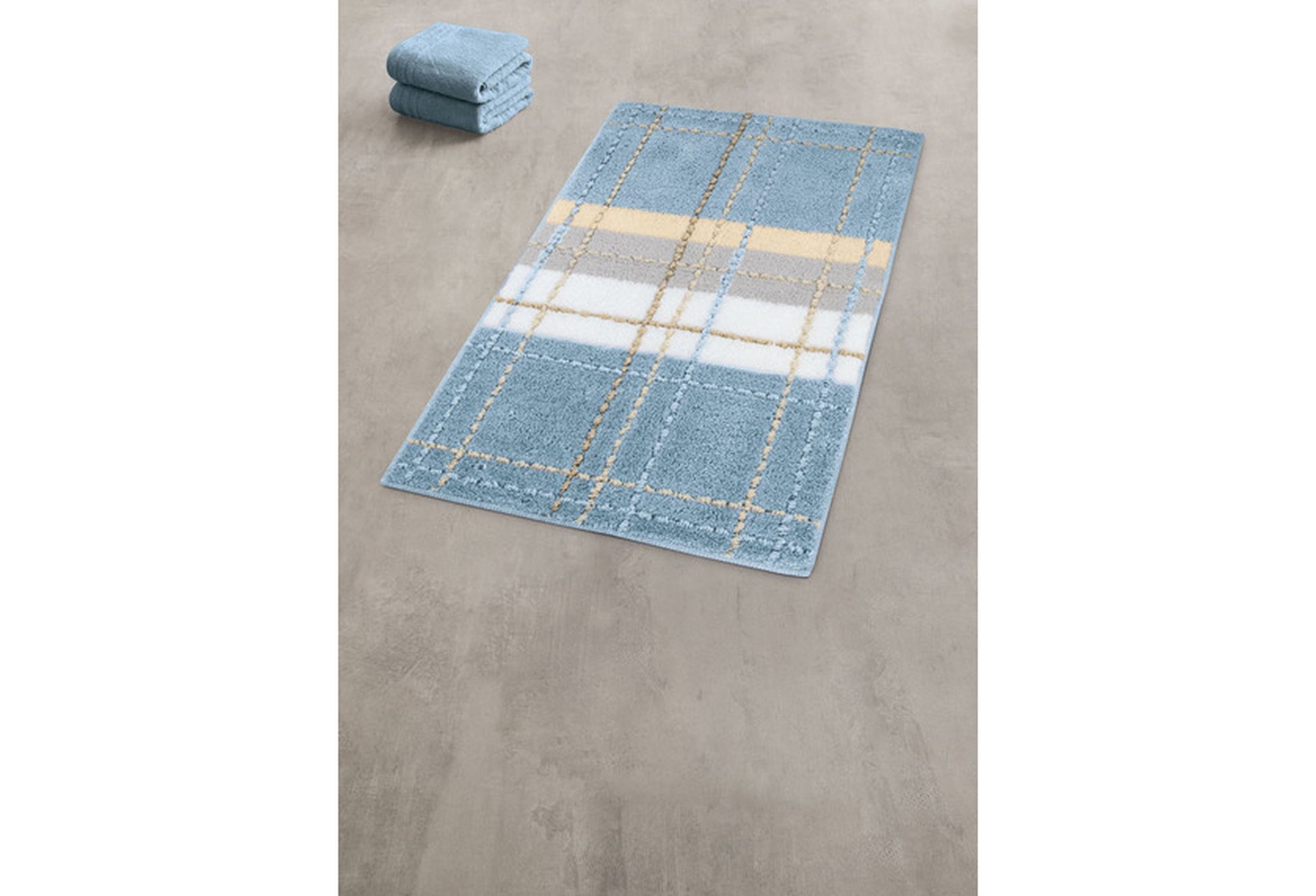 Kleine Wolke Kara dywanik łazienkowy 50x60 cm poliakryl niebieski 5543746433