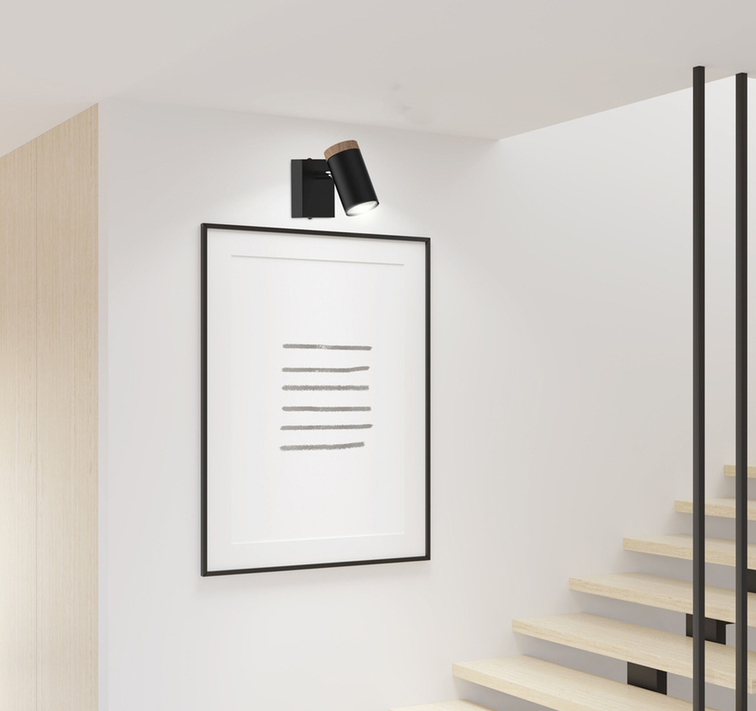 Candellux Lagos kinkiet 1x15W czarny/drewno 91-13705