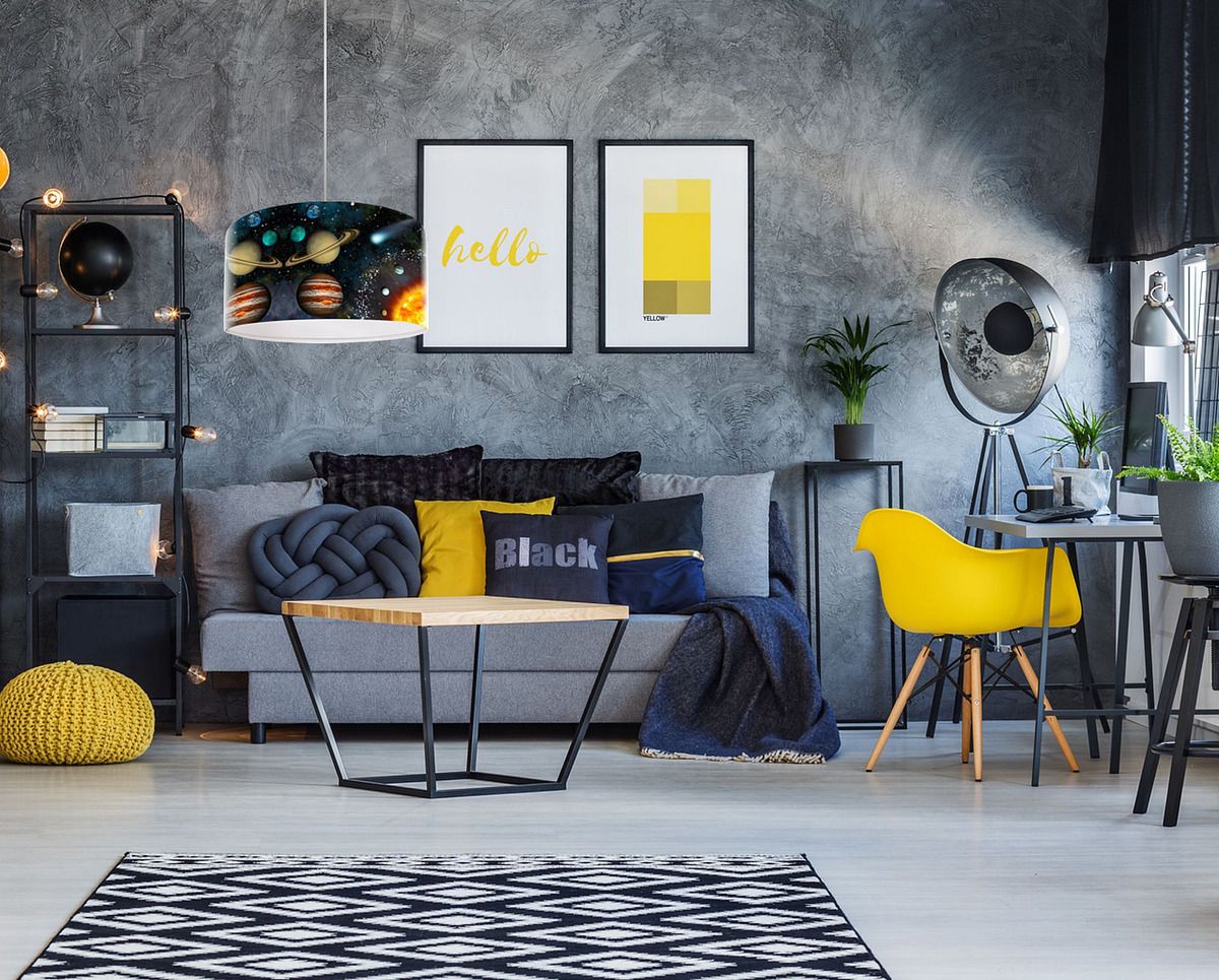 BPS Koncept Foto lampa wisząca 1x60W nadruk kosmos/mix kolorów F-175-40