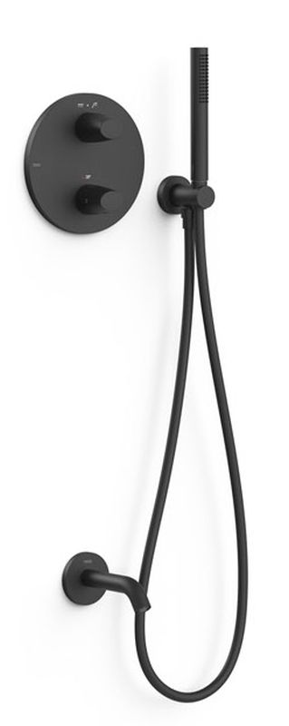 Tres Therm-Box zestaw wannowo-prysznicowy podtynkowy termostatyczny czarny mat 28125006NM