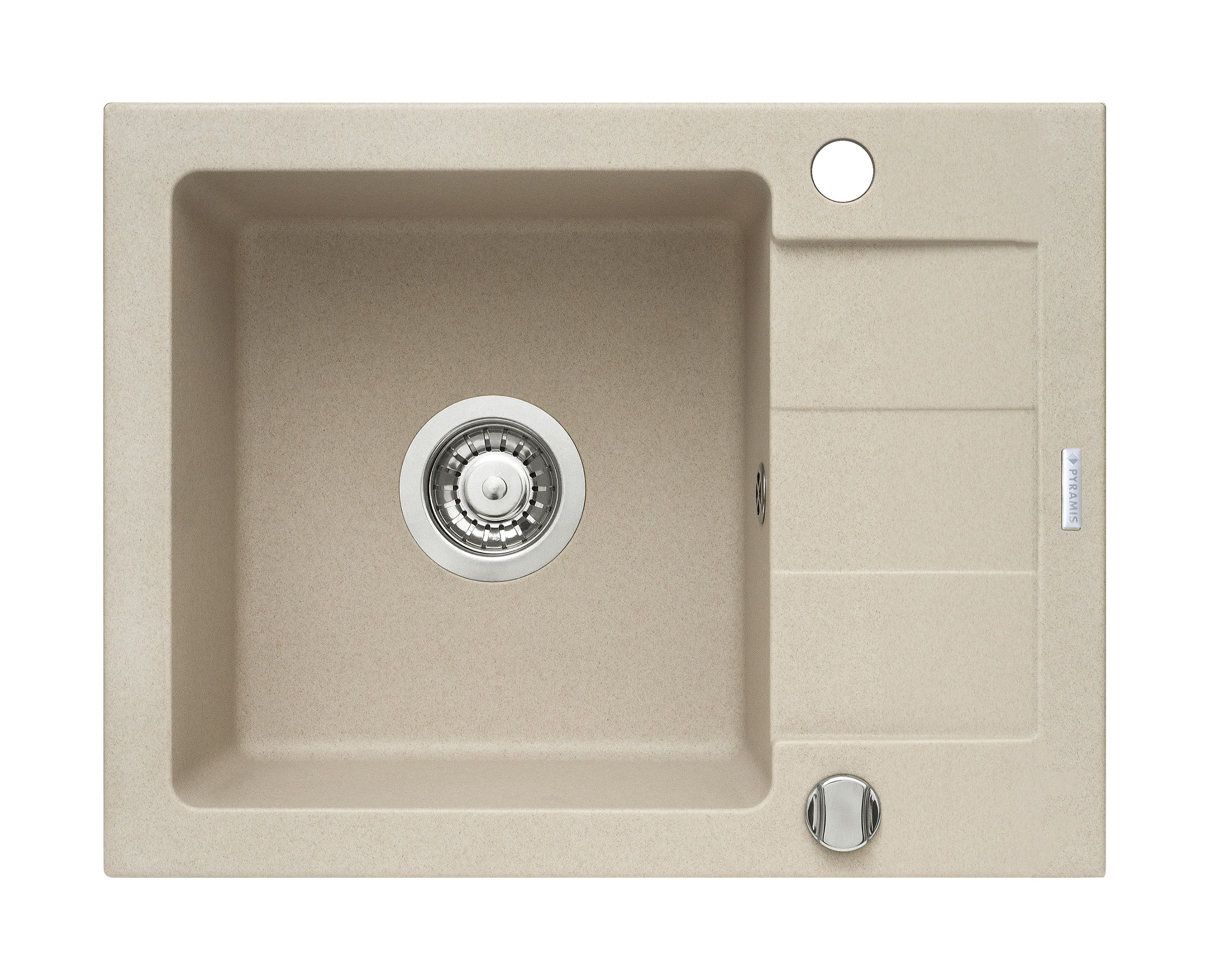 Pyramis Sparta zlewozmywak 59x44 cm Pyragranit beż 070073601