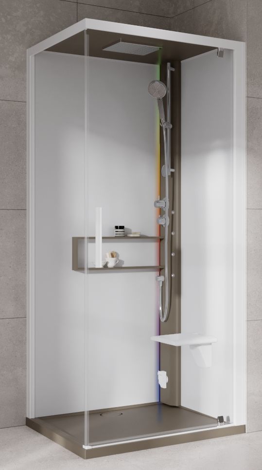 Novellini Glax 2 2.0 G+F kabina z hydromasażem 90 cm kwadratowa prawa parowa z brodzikiem corda G22GF99DT5-1TU