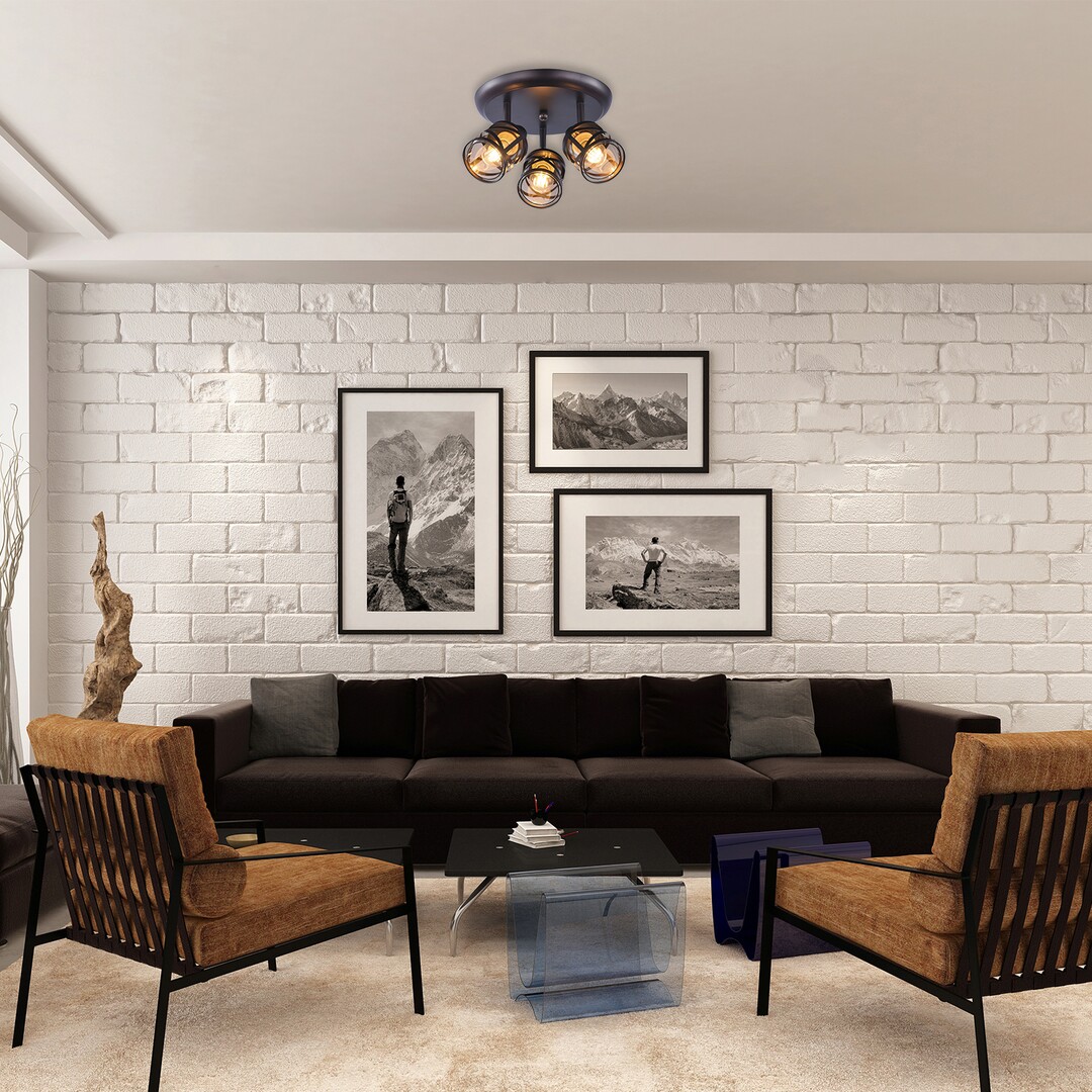 Rabalux Oberon lampa podsufitowa 3x40W brązowy/bursztynowy 5337