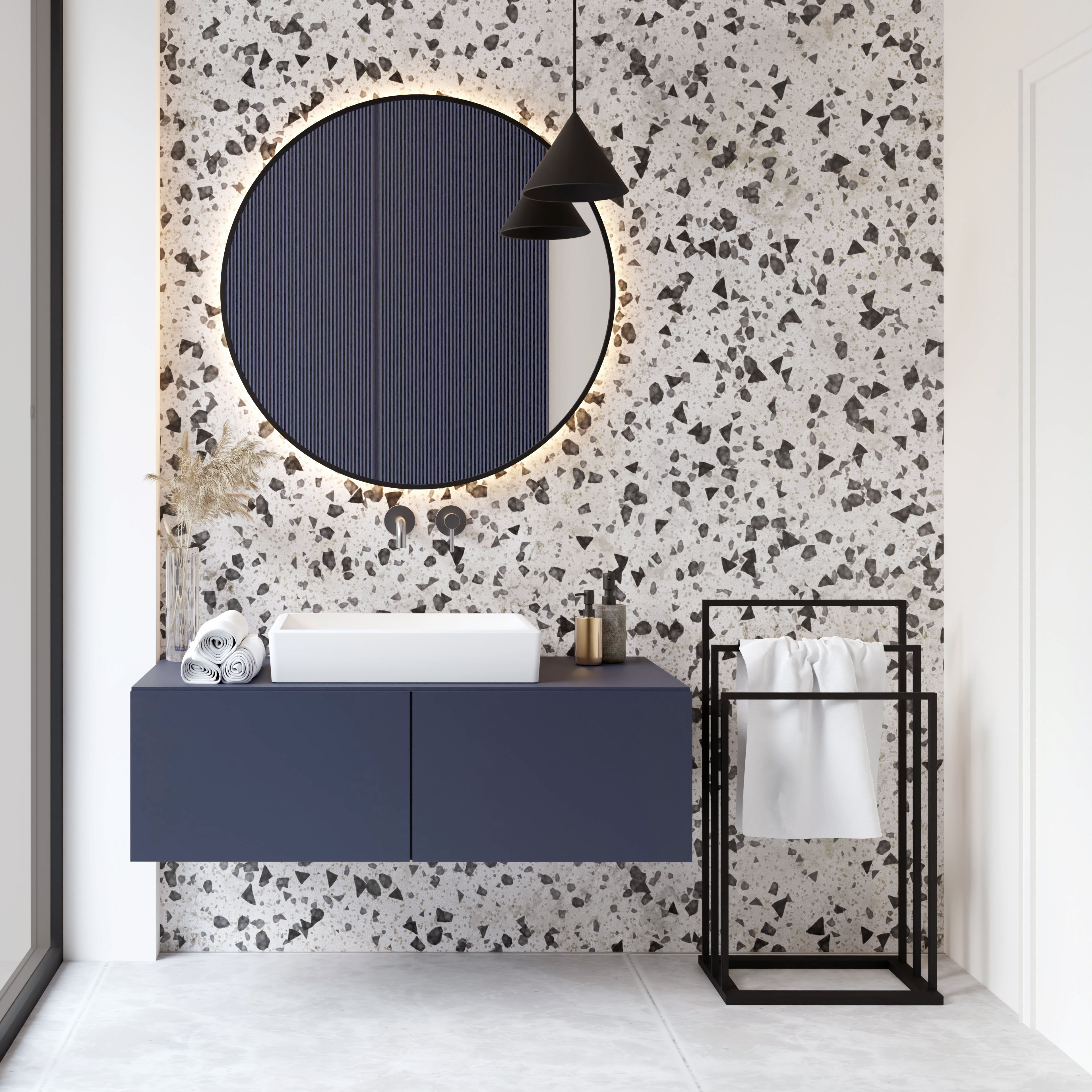 Baltica Design Claes II wieszak na ręczniki 60 cm stojący czarny