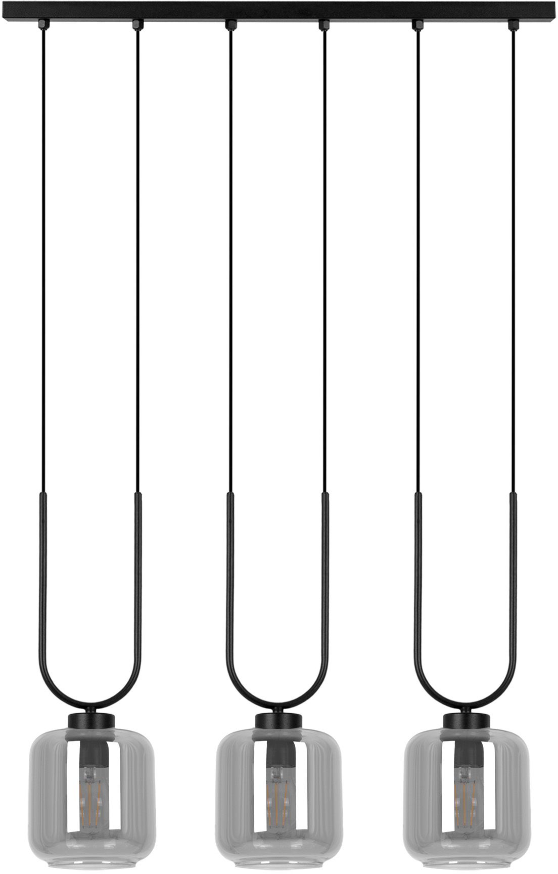 Kaja Bono lampa wisząca 3x15 W czarna-grafitowa K-5586