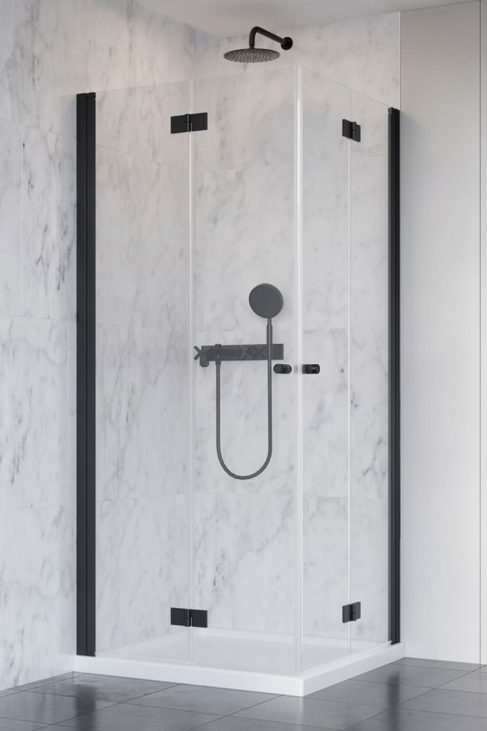 Radaway Nes 8 KDD B drzwi prysznicowe 80 cm prawe czarny mat/szkło przezroczyste 10074080-54-01R