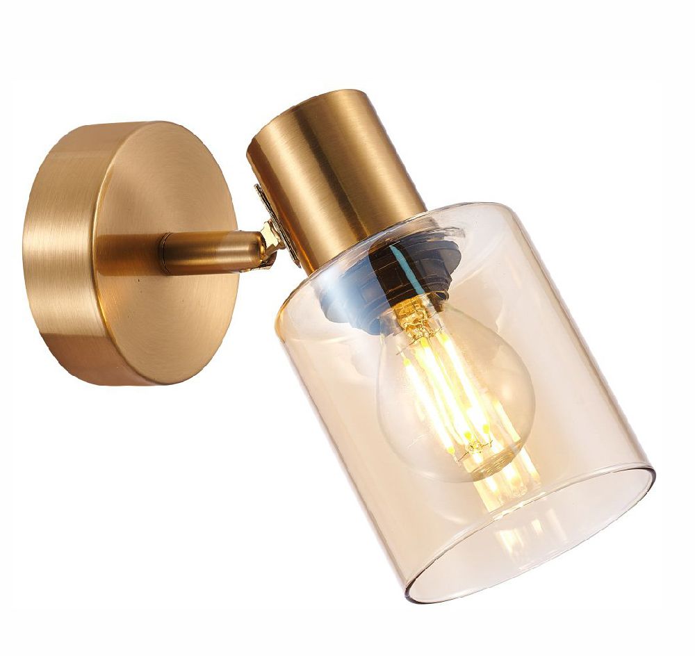 Italux Santia kinkiet 1x40 W mosiądz SPL-65342-1-BRO-AMB