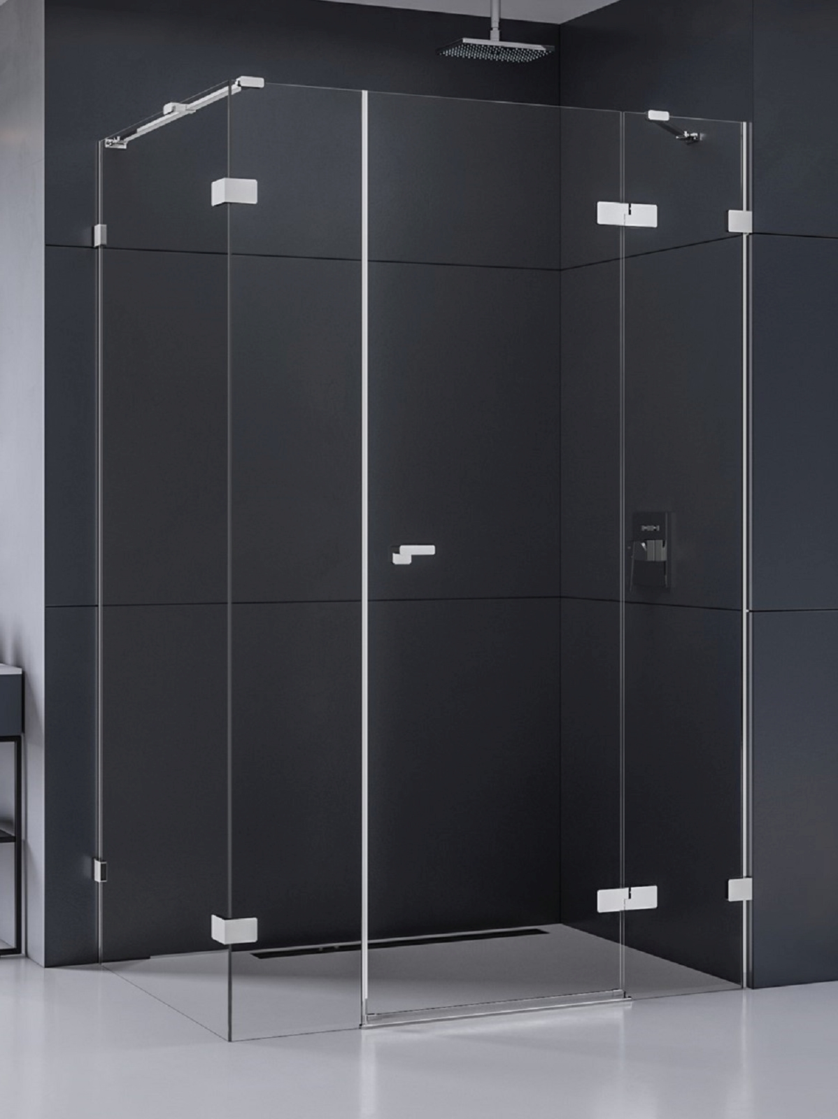 New Trendy Eventa kabina prysznicowa 150x90 cm prostokątna prawa chrom/szkło przezroczyste EXK-4564