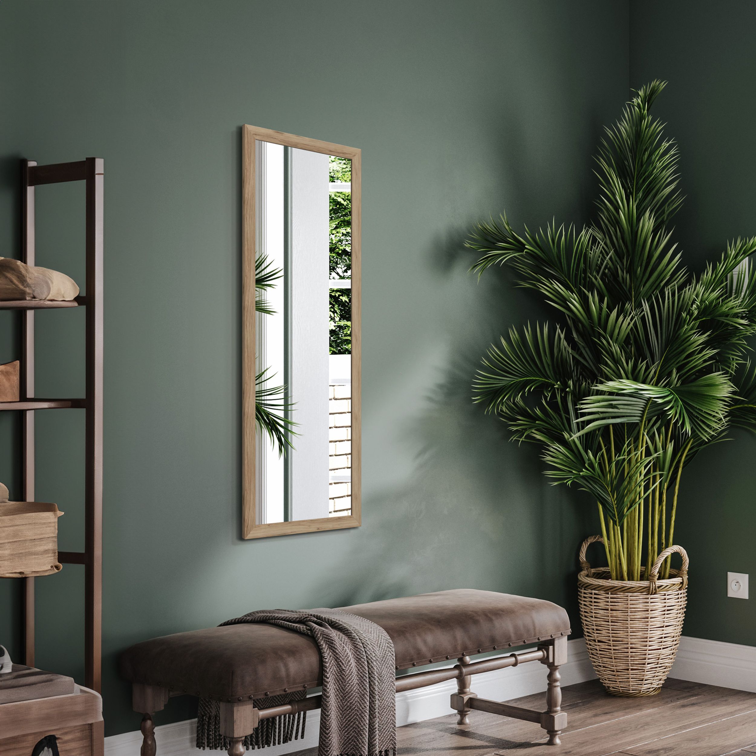 Styler Kiruna lustro 47x127 cm prostokątne drewno LU-12439 - Wysyłka w 24h