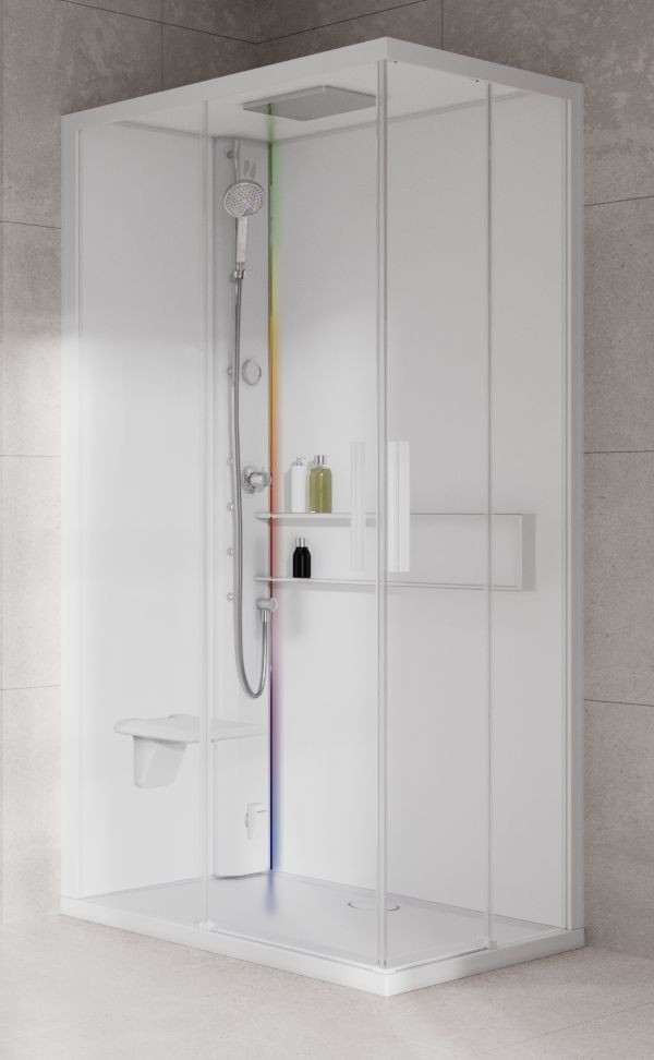 Novellini Glax 2 2.0 A kabina z hydromasażem 100x80 cm lewa parowa z brodzikiem total biała G22A198SM5-1UU