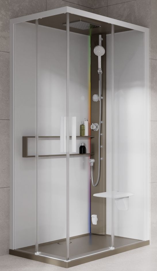 Novellini Glax 2 2.0 A kabina z hydromasażem 100x80 cm prawa parowa z brodzikiem corda G22A198DM5-1TU