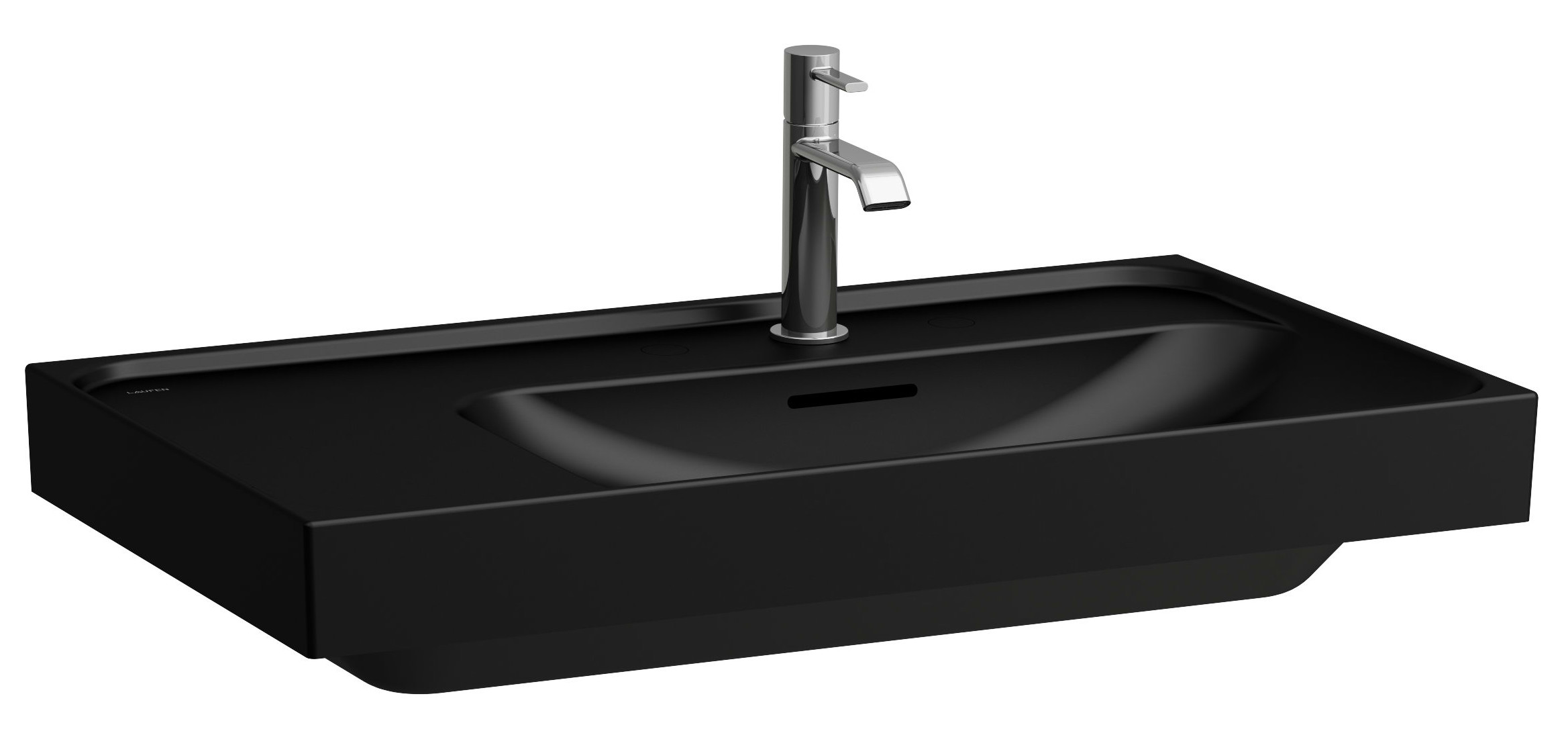 Laufen Meda umywalka 80x46 cm prostokątna ścienna-meblowa czarny mat H8171157161041