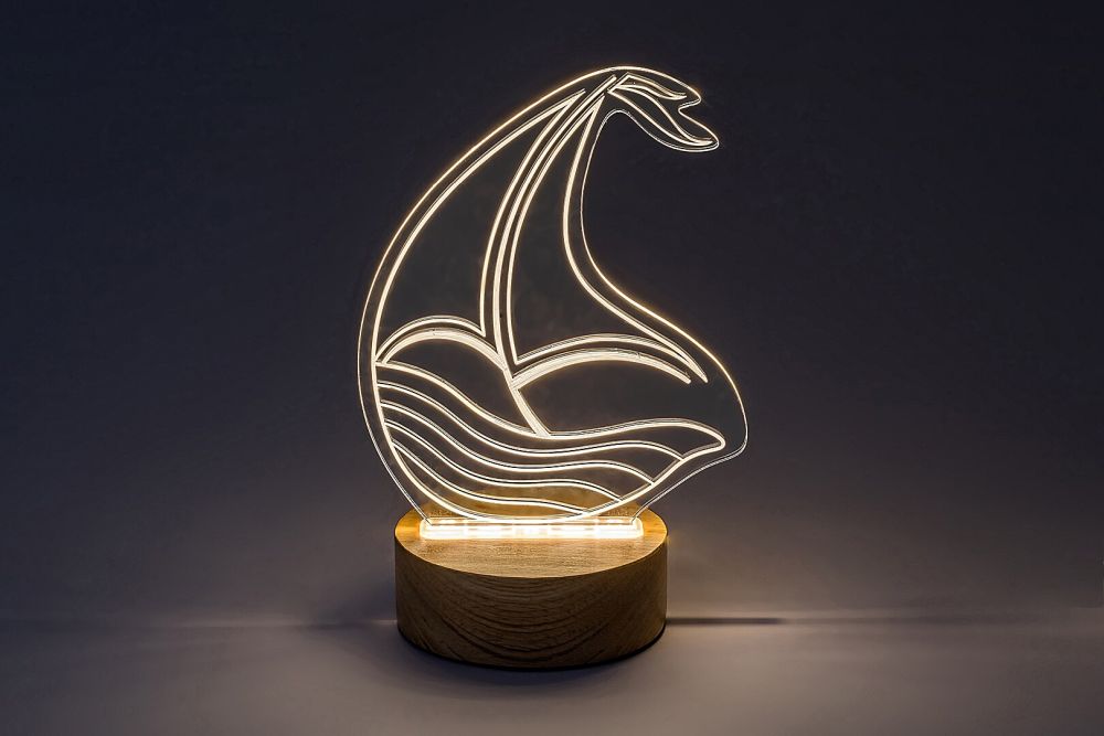 Rabalux Akali lampa stołowa 1x2w LED przezroczysty/drewno 76001