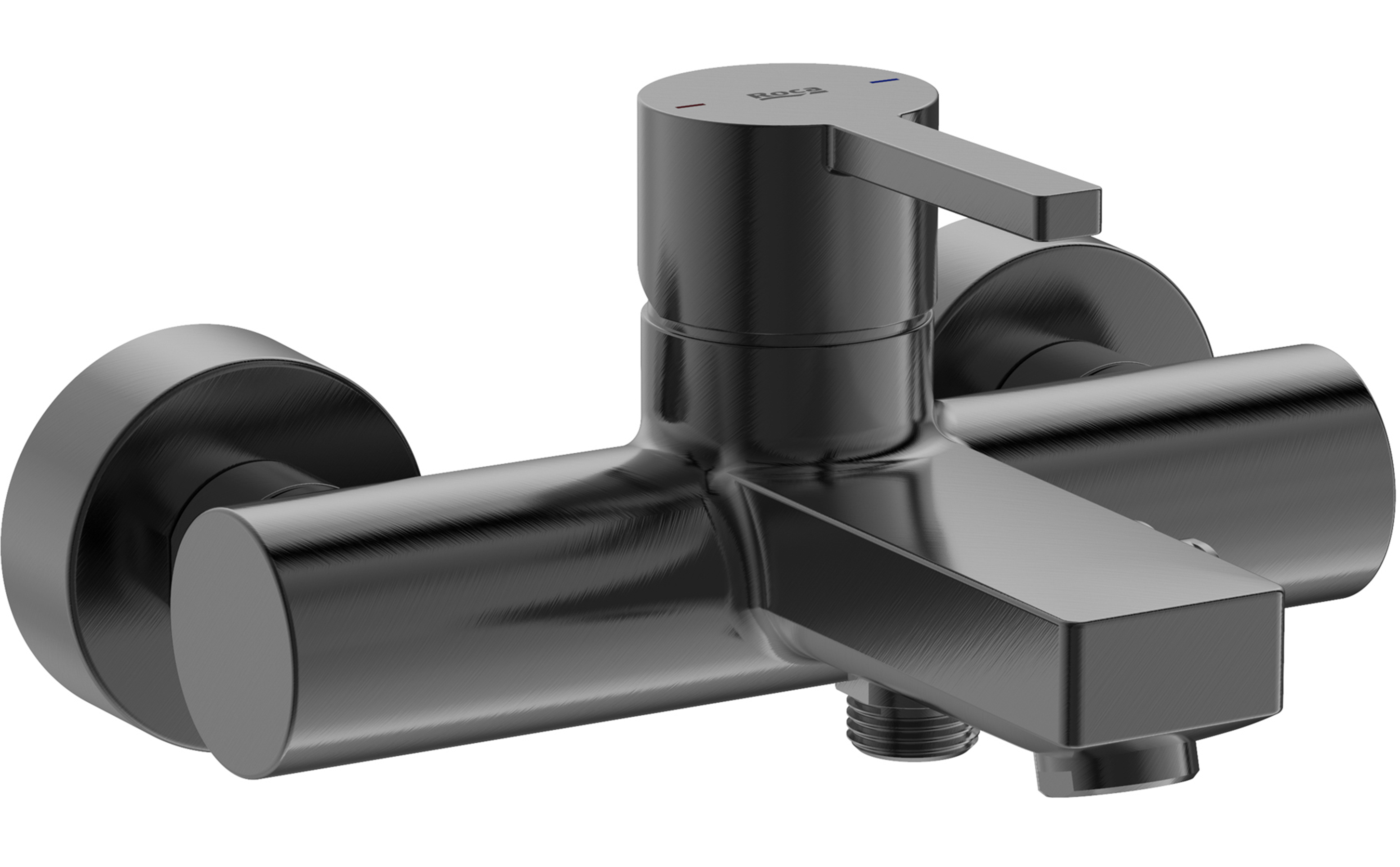 Roca Naia Black bateria wannowo-prysznicowa ścienna czarna A5A0296NM0