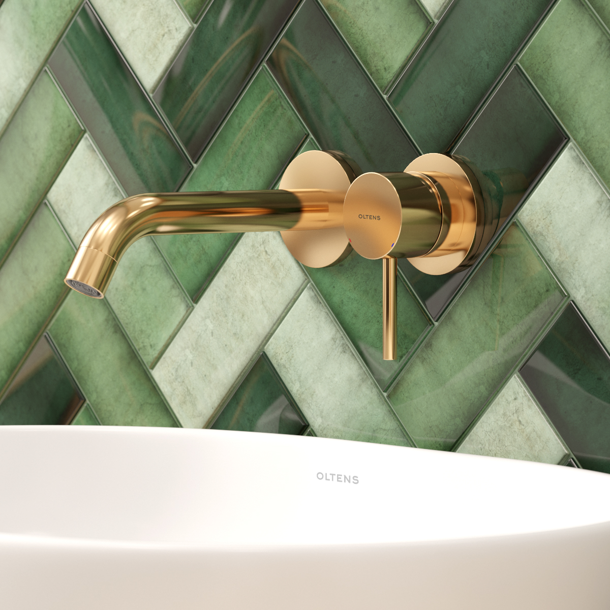 Oltens Molle bateria umywalkowa podtynkowa złoty połysk 32600800 - Wysyłka w 24h