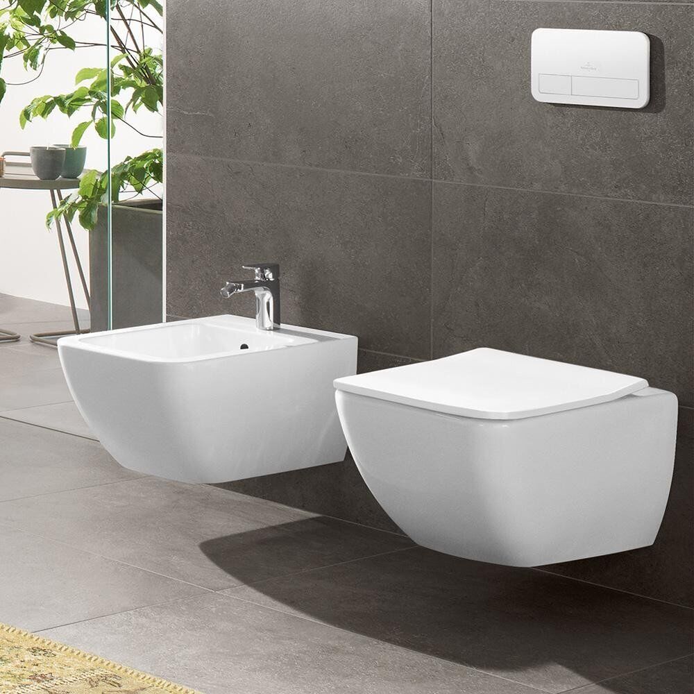 Villeroy & Boch Venticello combi-Pack miska WC wisząca bez kołnierza CeramicPlus z deską wolnoopadającą Weiss Alpin 4611RSR1 - Wysyłka w 24h