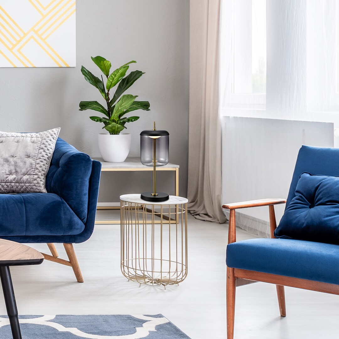 Rabalux Delice lampa stołowa 1x6W czarny/brązowy/szkło dymne 5026