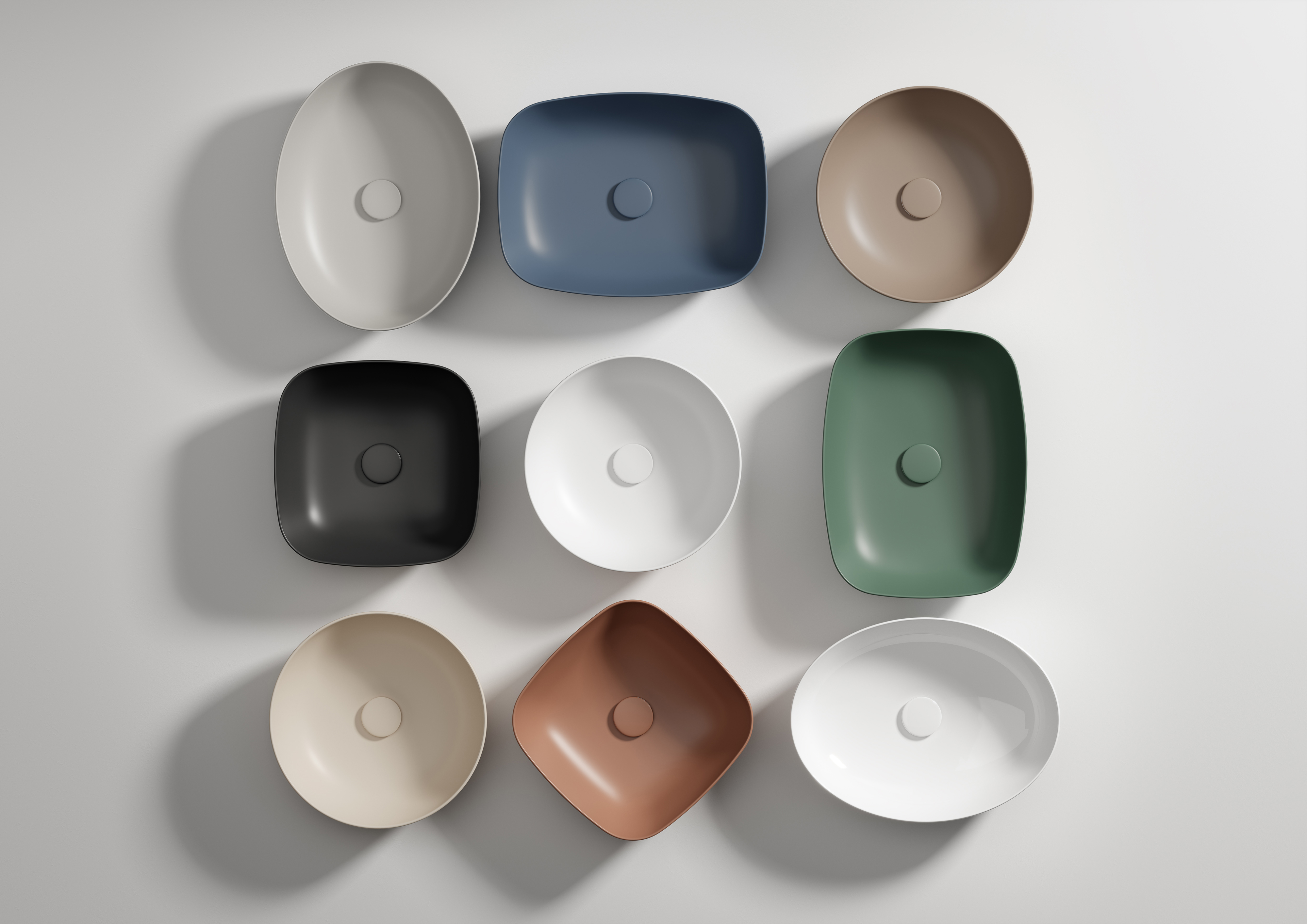 Cersanit Larga umywalka 50x38,5 cm nablatowa prostokątna brązowy mat K677-063