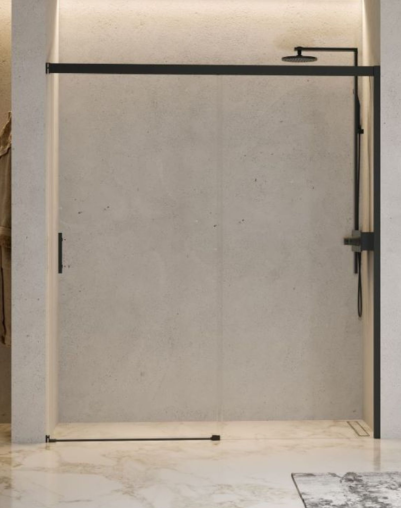 Novellini Kali PH drzwi prysznicowe 98 cm czarny/szkło przezroczyste KALIPH96-1H