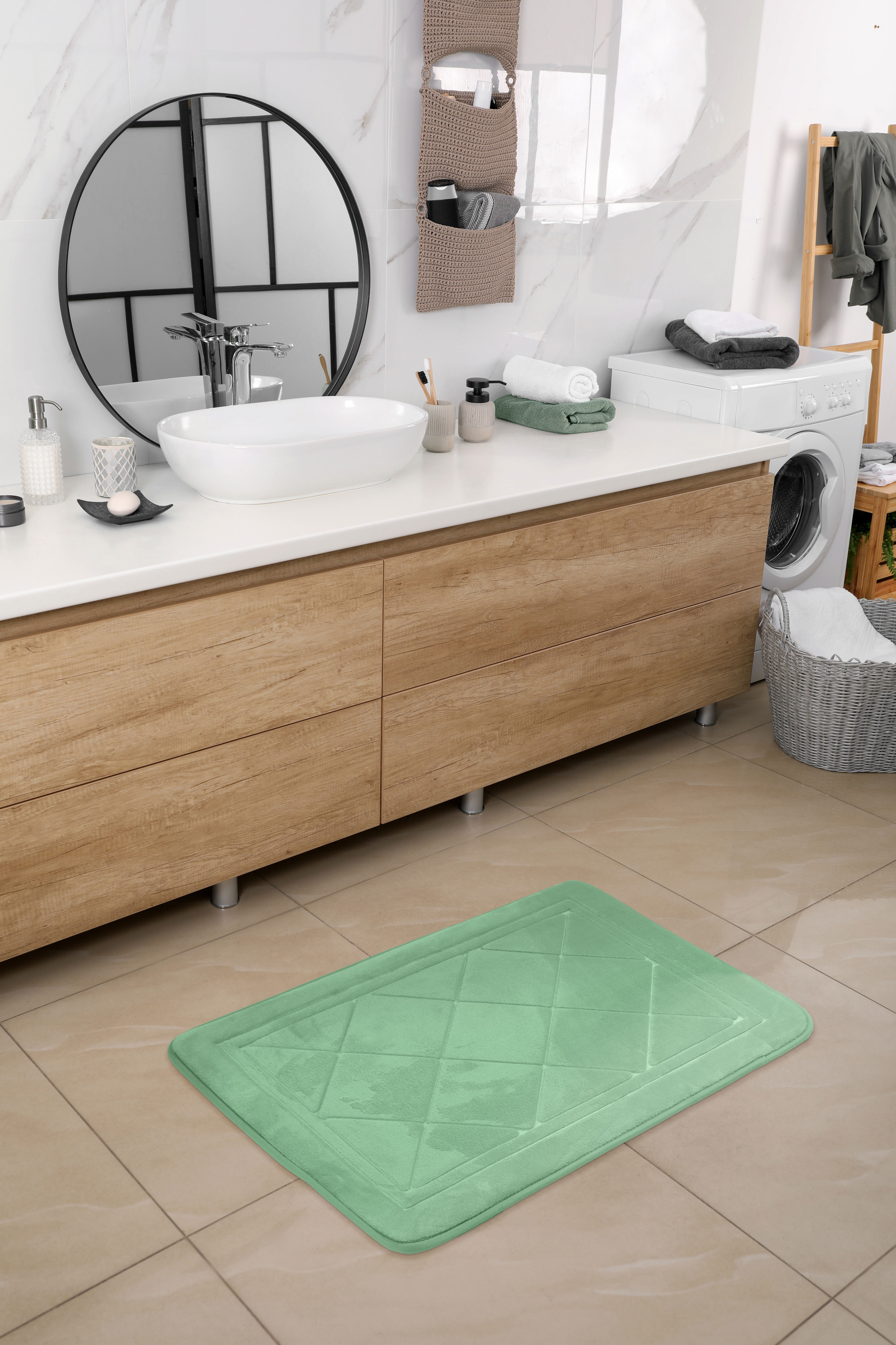 Multi-Decor Hamilton dywanik łazienkowy 76x50 cm prostokątny zielony 508292